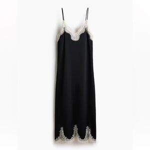 H&M LACE-TRIMMED SLIP DRESS